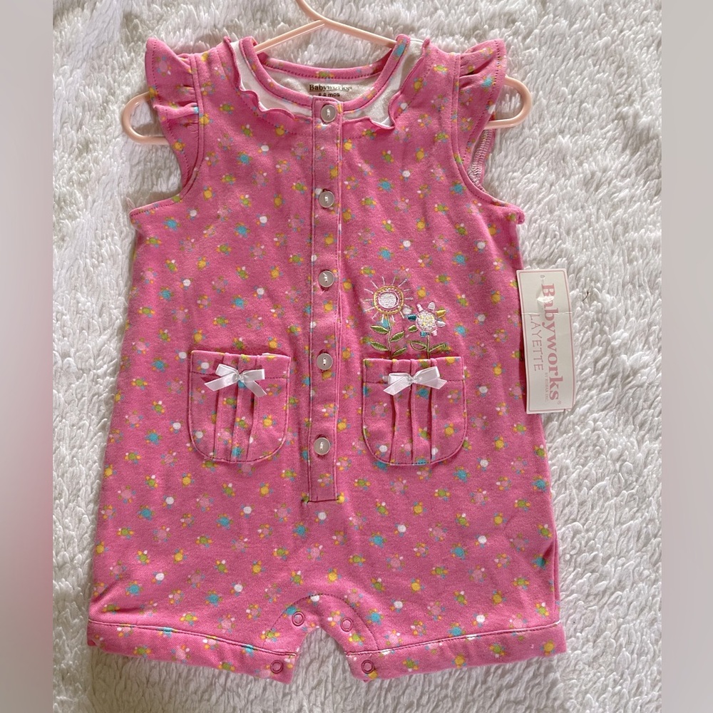 Babyworks size 6-9 mos one-piece girls’ summer outfit-NWT